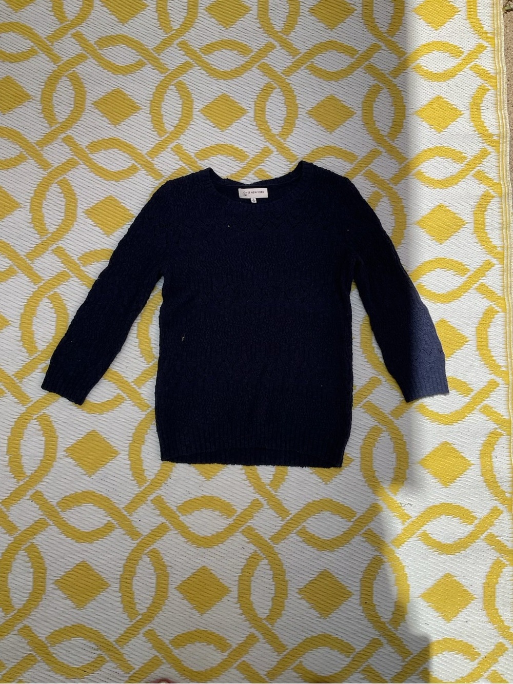 Jones New York Navy Crewneck Sweater